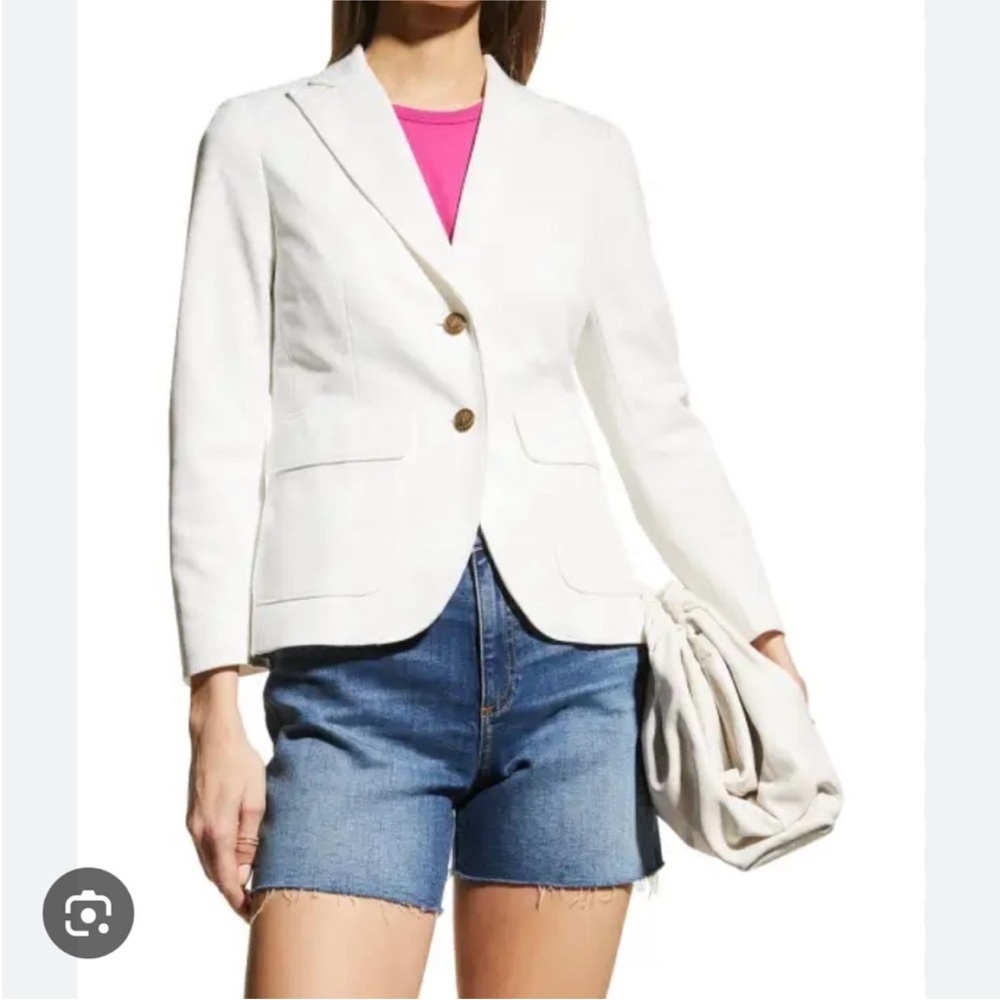 NWT Rag & Bone Nancy Knit Blazer White Size 2 Structured Stretch Jacket - Picture 11 of 12